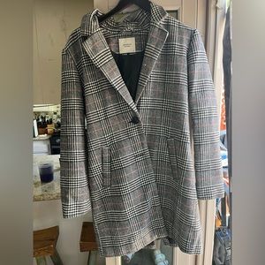 Black white and red long coat! Size S